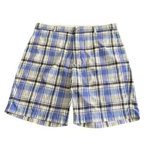FootJoy‎ Shorts Men's Size W38 Plaid Golf Buttons Pockets Blue